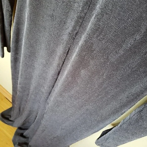 NWT Calvin Klein V-Neck Midi Dress in Gray with Sheen - Picture 5 of 9